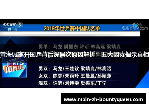 黄海诚离开国乒背后深层次原因解析:五大因素揭示真相 黄海诚离开国乒背后深层次原因解析:五大因素揭示真相